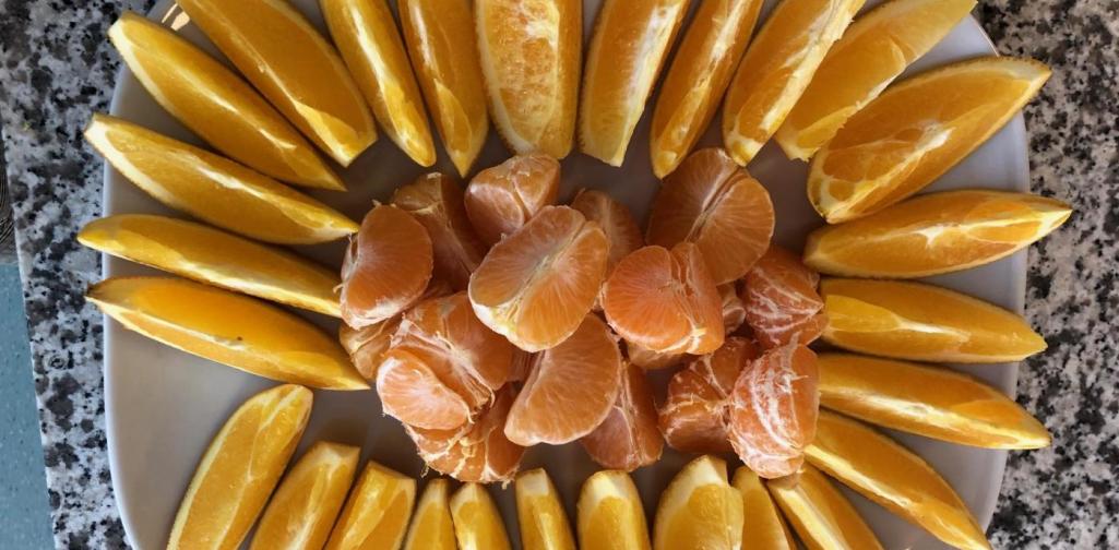 Gesunde Jause Orangenspalten